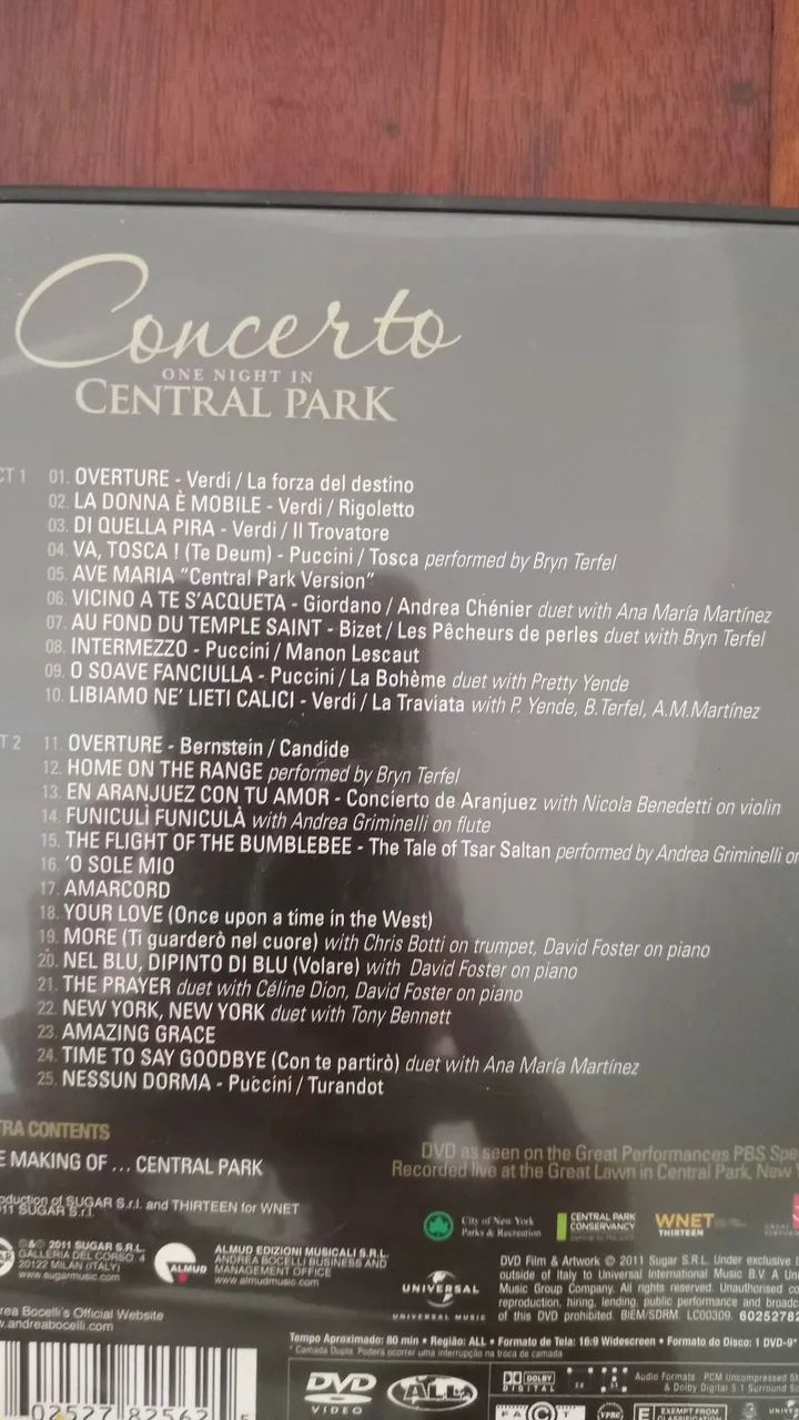 DVD Andrea Bocelli Concerto One Night in Central Park - Foto 2