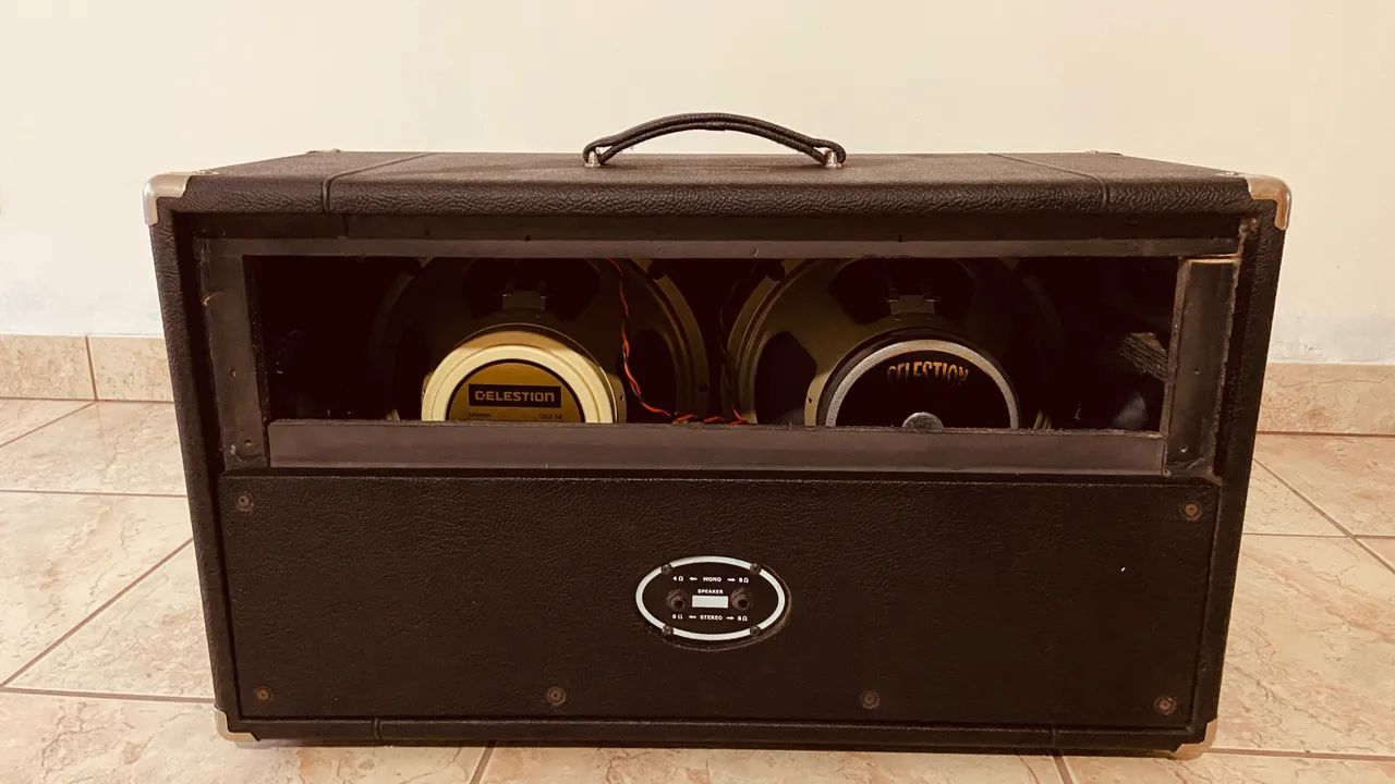 Caixa guitarra 2x12 com Celestion V30 e Celestion G12m