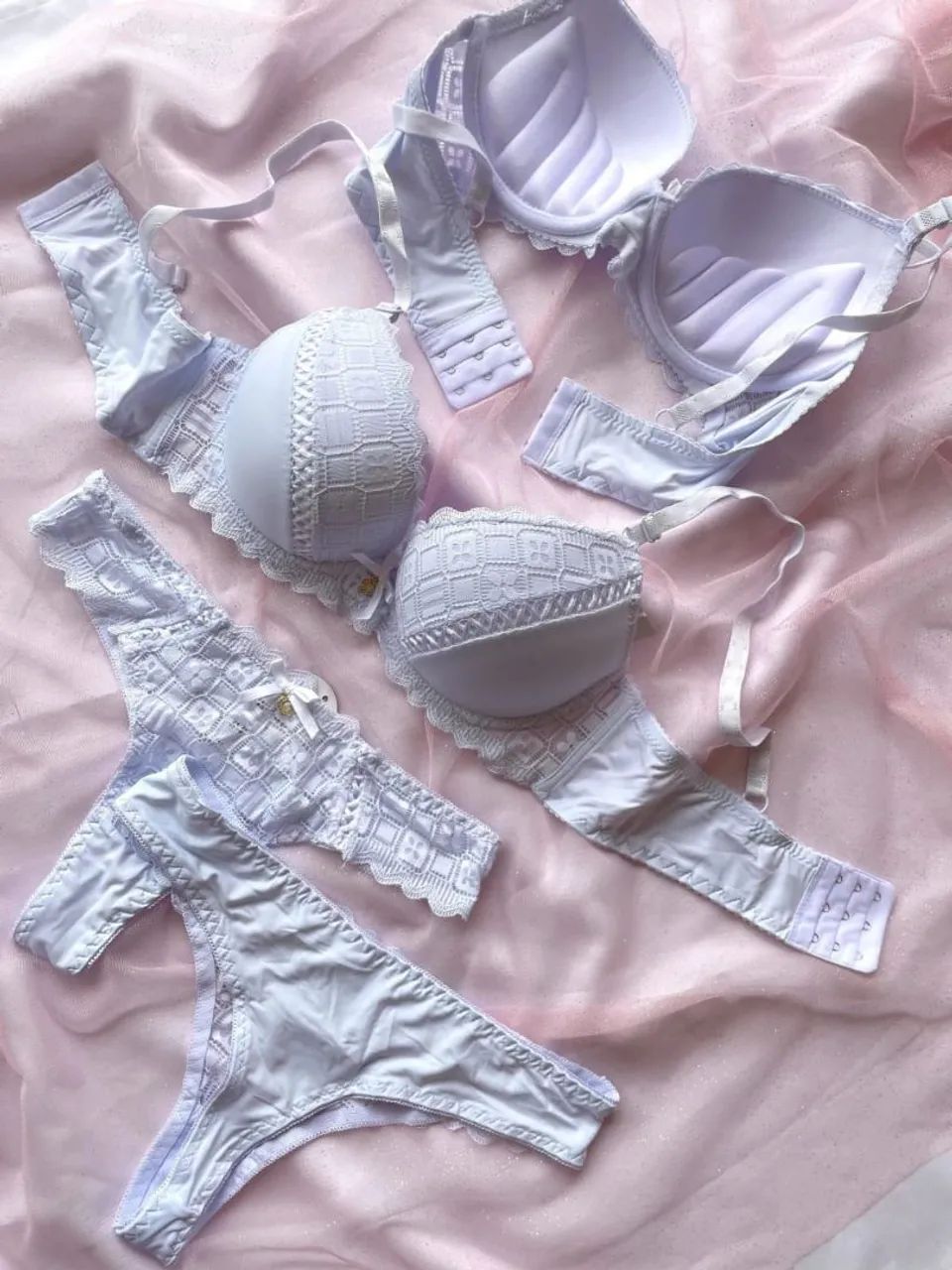 Conjunto de lingerie Elegance White Premium - Foto 2