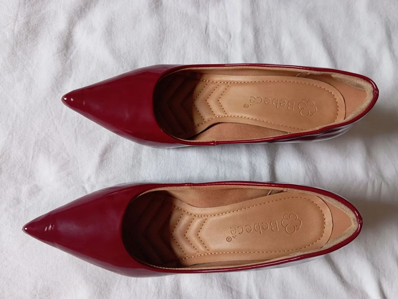 Scarpin vermelho marsala salto baixo usado - Foto 4