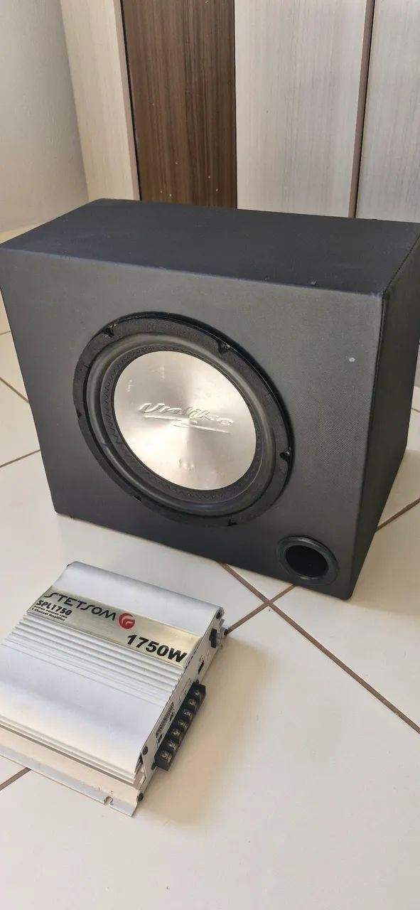 Caixa de som com falante subwoofer 10 Polegadas 300 W mais modulo stetsom 7.500