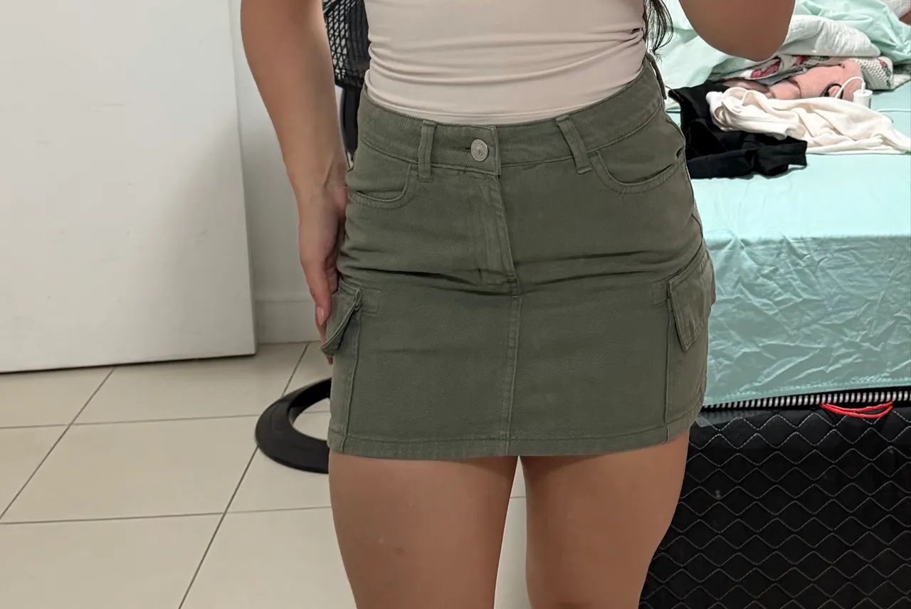 saia cargo verde militar (veste tam 36)