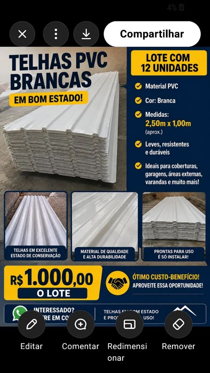 Telhas em bom estado