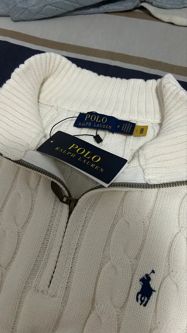 Suéter Ralph Lauren Quarter zip Branco  - Foto 2