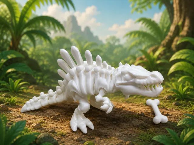 Epinossauro Articulado 3D Branco