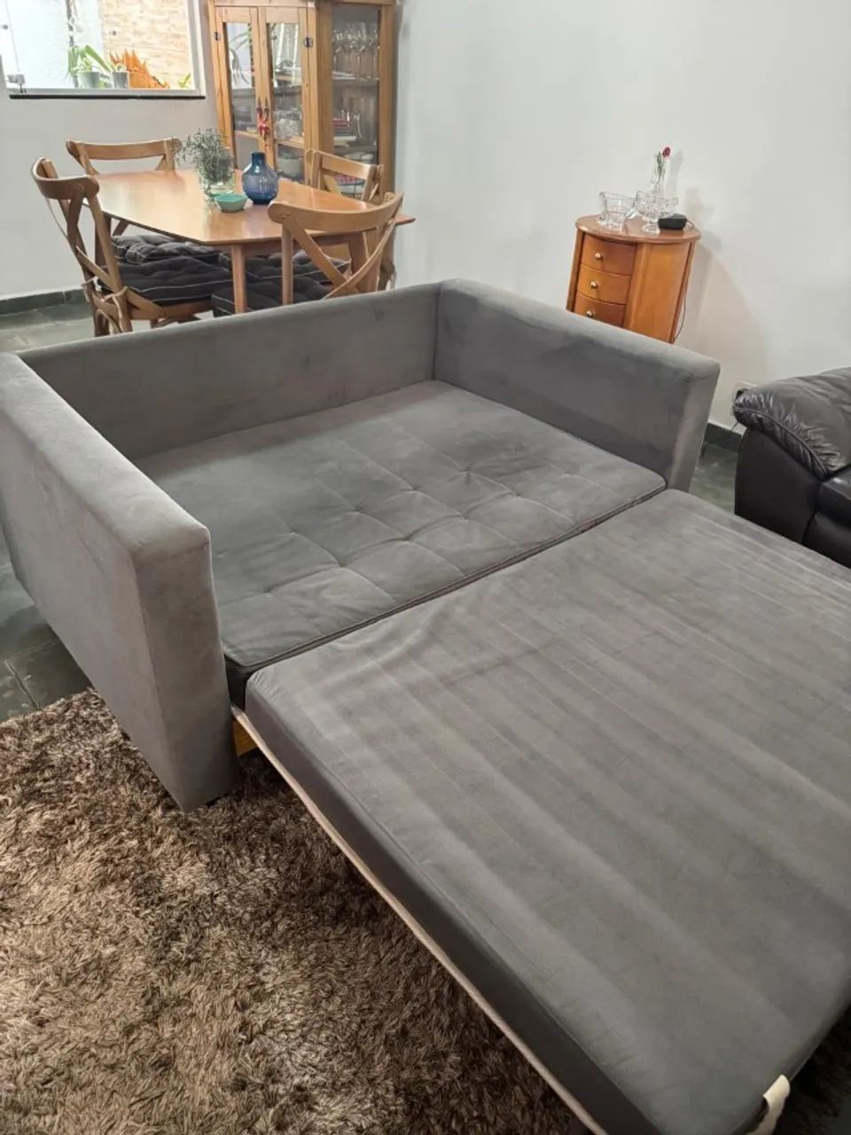 Sofá cama casal veludo grafite 1,50 m - Foto 2
