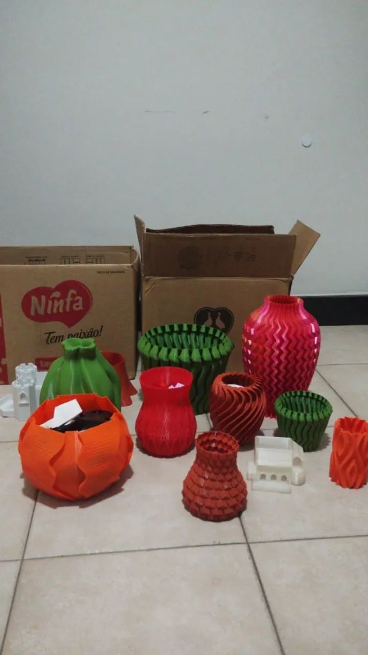 Caixa de vasos decorativos em 3D