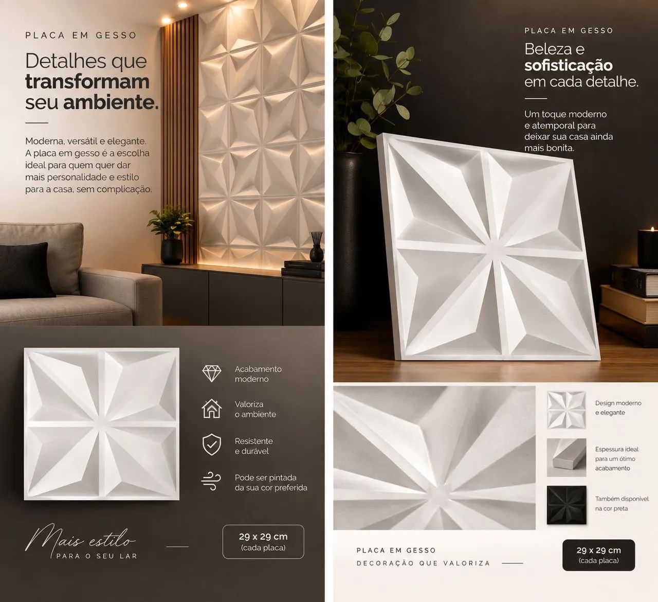 Placa em gesso para decoração  - Foto 2