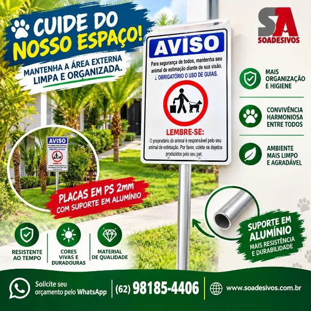 PLACA COM SUPORTE PARA JARDIM.