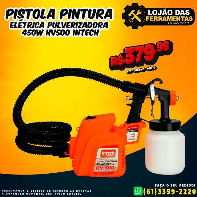 Pistola de Pintura Elétrica Pulverizadora 450W HV500 Intech