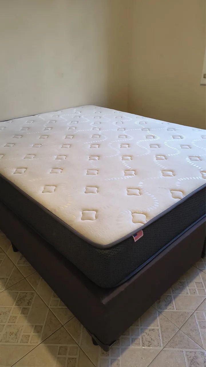 Cama box + colchão Queen molas ensacadas (150kg) - Foto 3