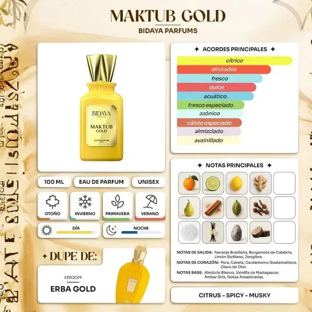 Perfume Árabe Maktub Gold Bidaya (100ml) - Foto 5