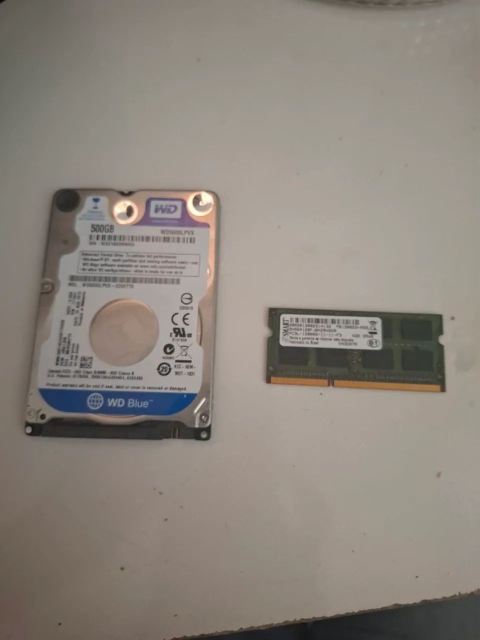 HD WD Blue 500GB + Memória RAM.