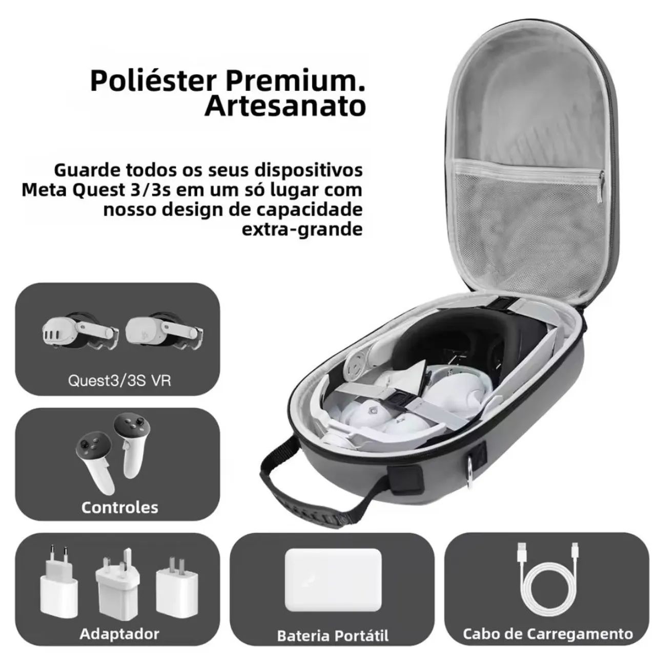 Estojo para transporte meta quest 3 3s - Foto 3