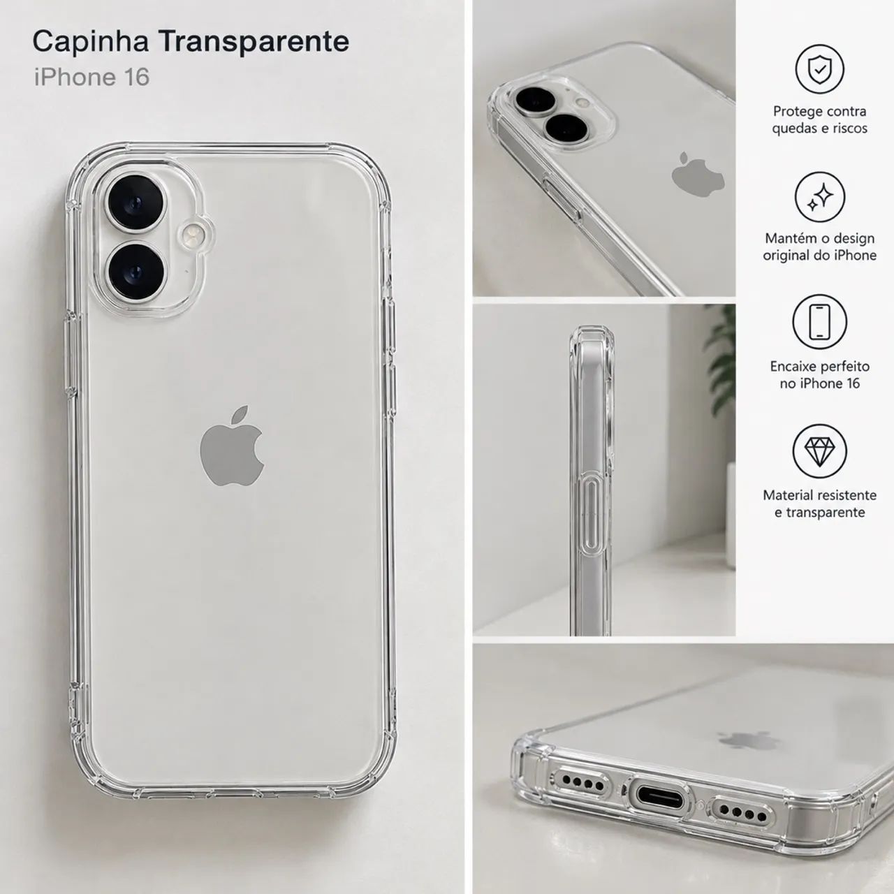 Capinha Iphone Transparente Estoque