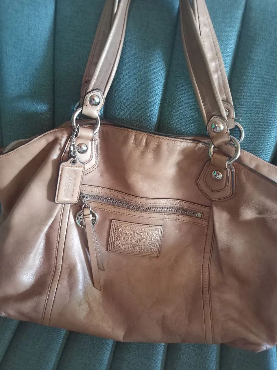 Bolsa coach marrom claro original  - Foto 2