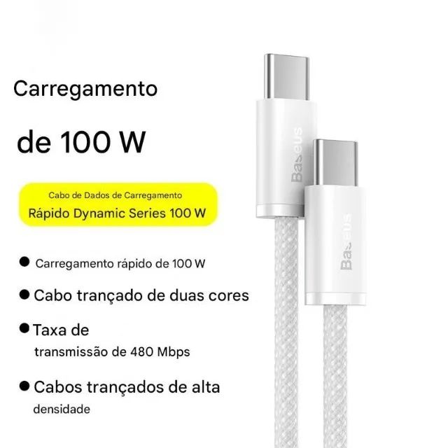 cabo baseus 100w tipo C 1 metro  - Foto 2