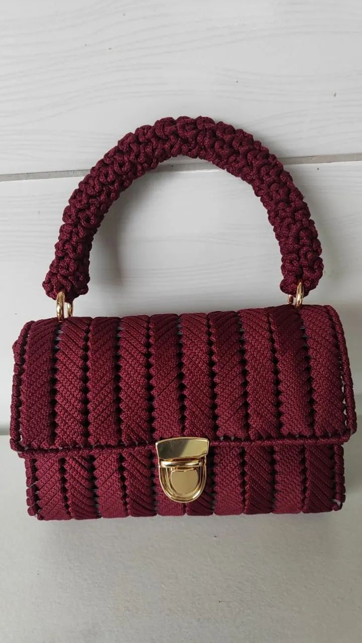 Bolsa de tela de crochê  - Foto 2