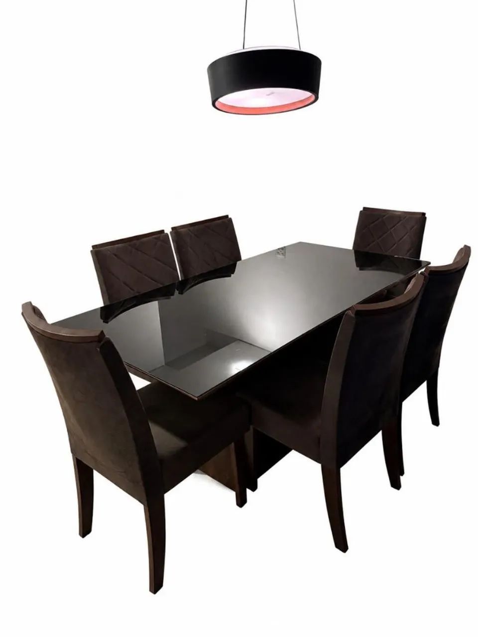 OFERTA DO DIA!!! MESA DE JANTAR COM TAMPO DE VIDRO P/ 6 LUGARES!!!