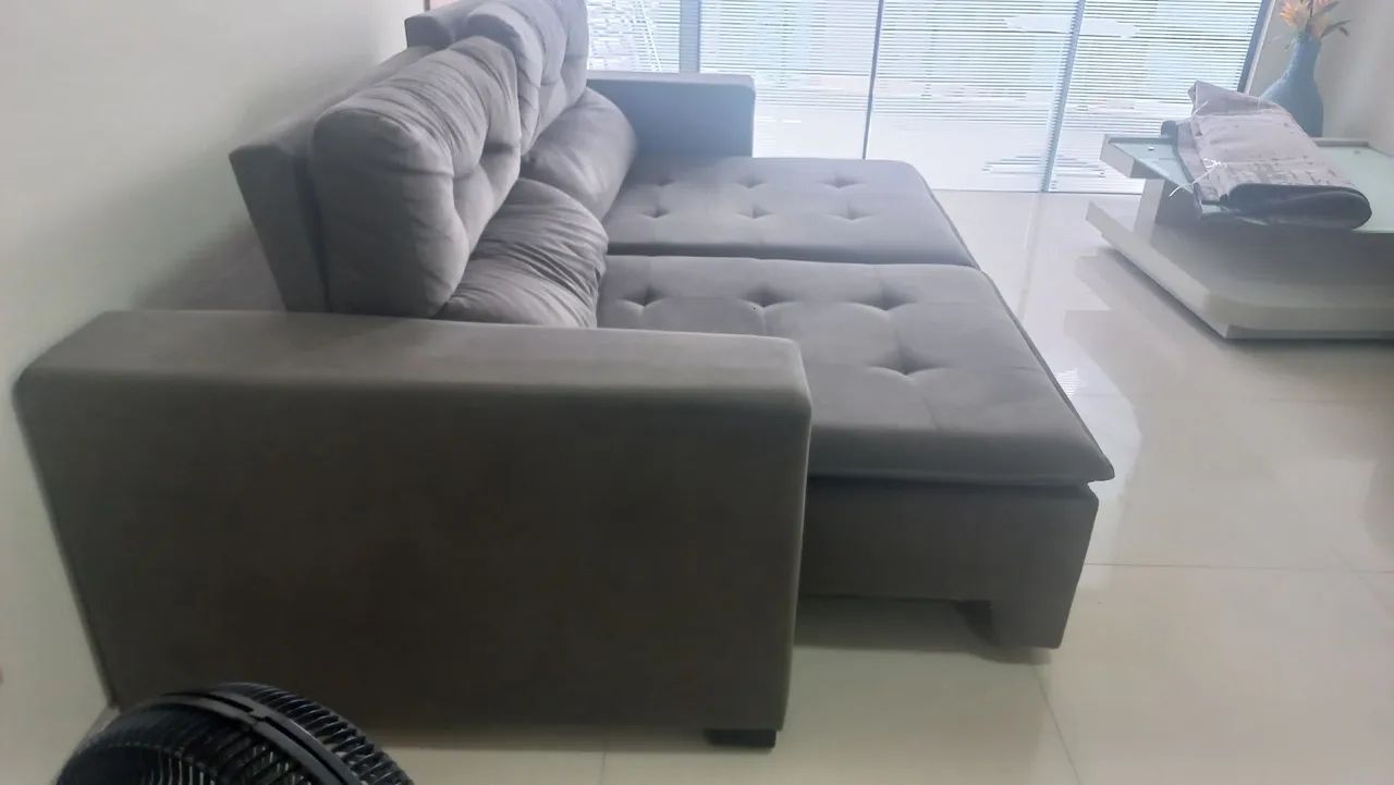 Oportunidade Sofà retrátil 2 lugares estofadoestofado cinza - Foto 4