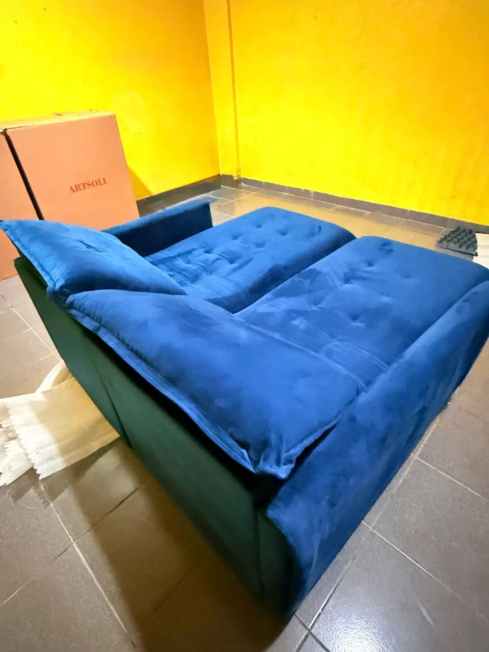 Sofá Retrátil 1,70  Novo 1.500 / Apartamento Azul 497278575707443201
