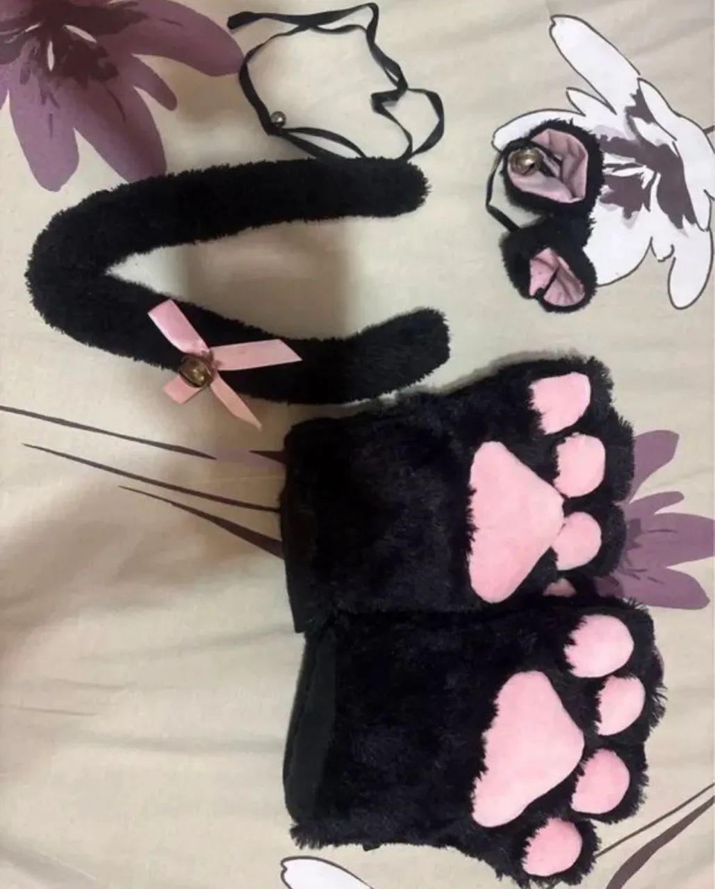 kit fantasia gatinha preto e rosa - Foto 4