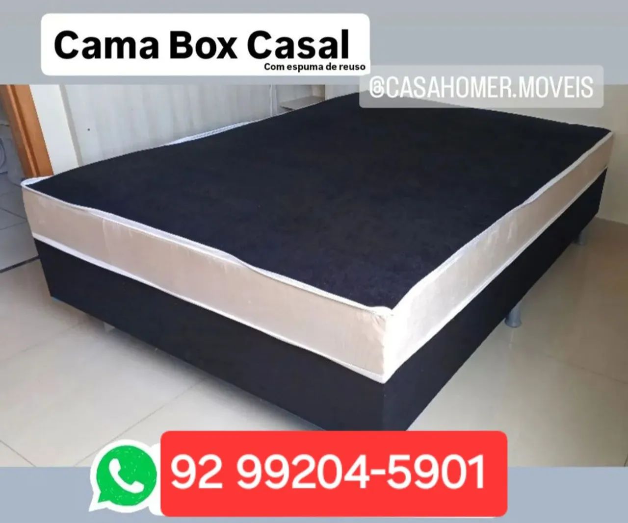 Cama de casal preta 
