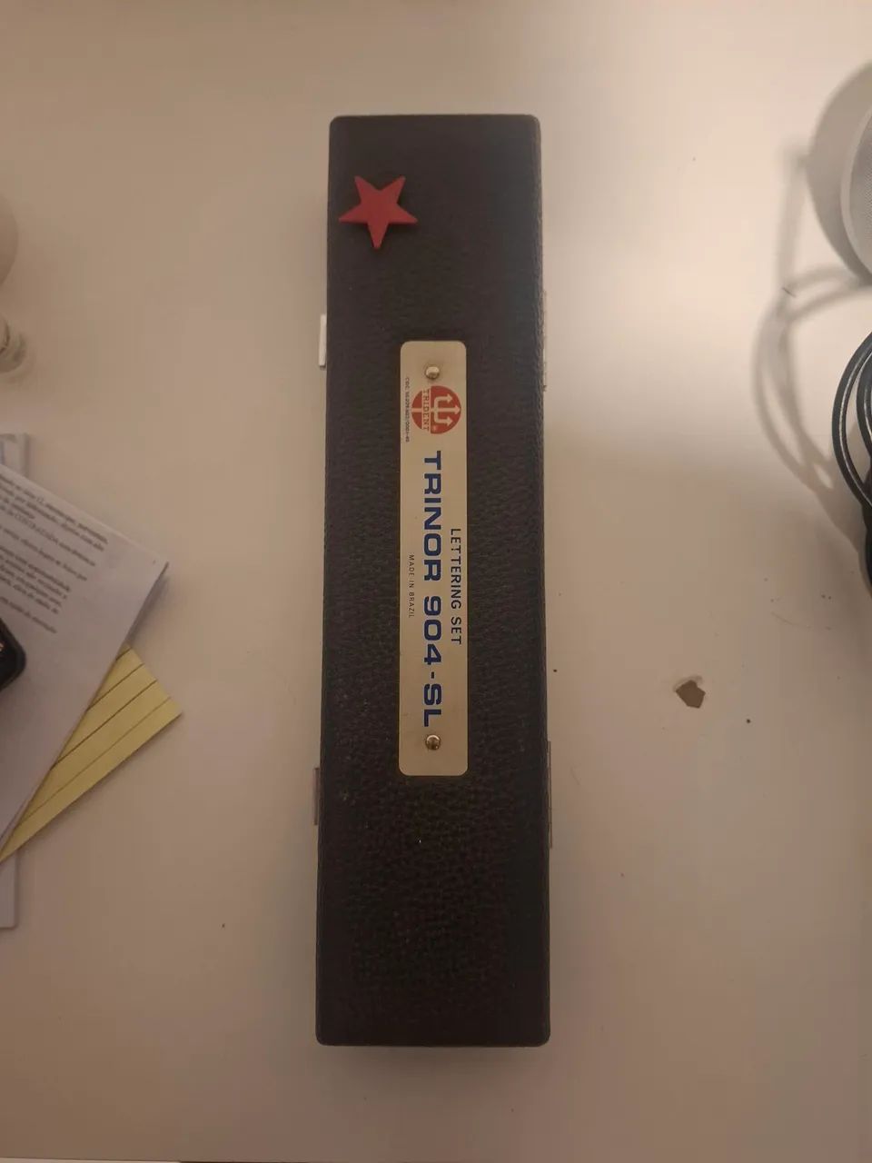 estojo técnico vintage completo para desenho arquitetônico