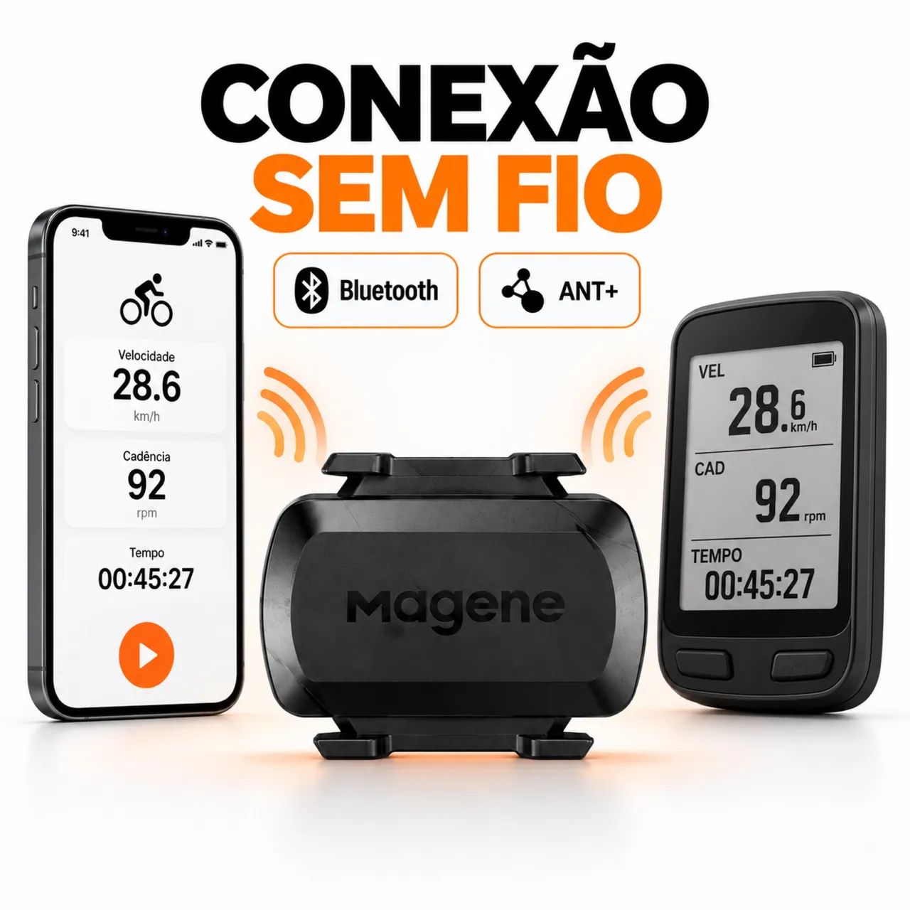 Sensor Magene S3+ Velocidade e Cadência Bluetooth ANT+ - Foto 2