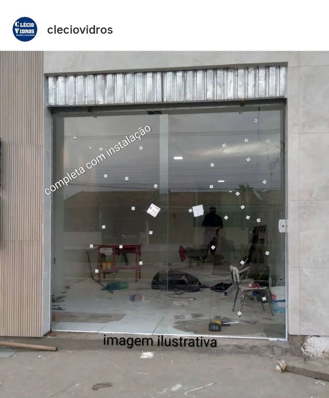 Porta de vidro completa com instalação 