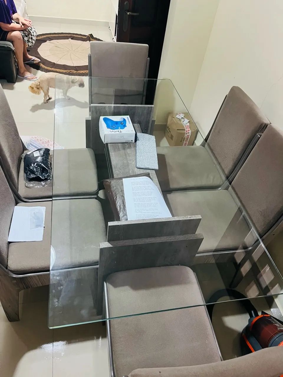 Mesa 6 Cadeiras com tampa de vidro  - Foto 4