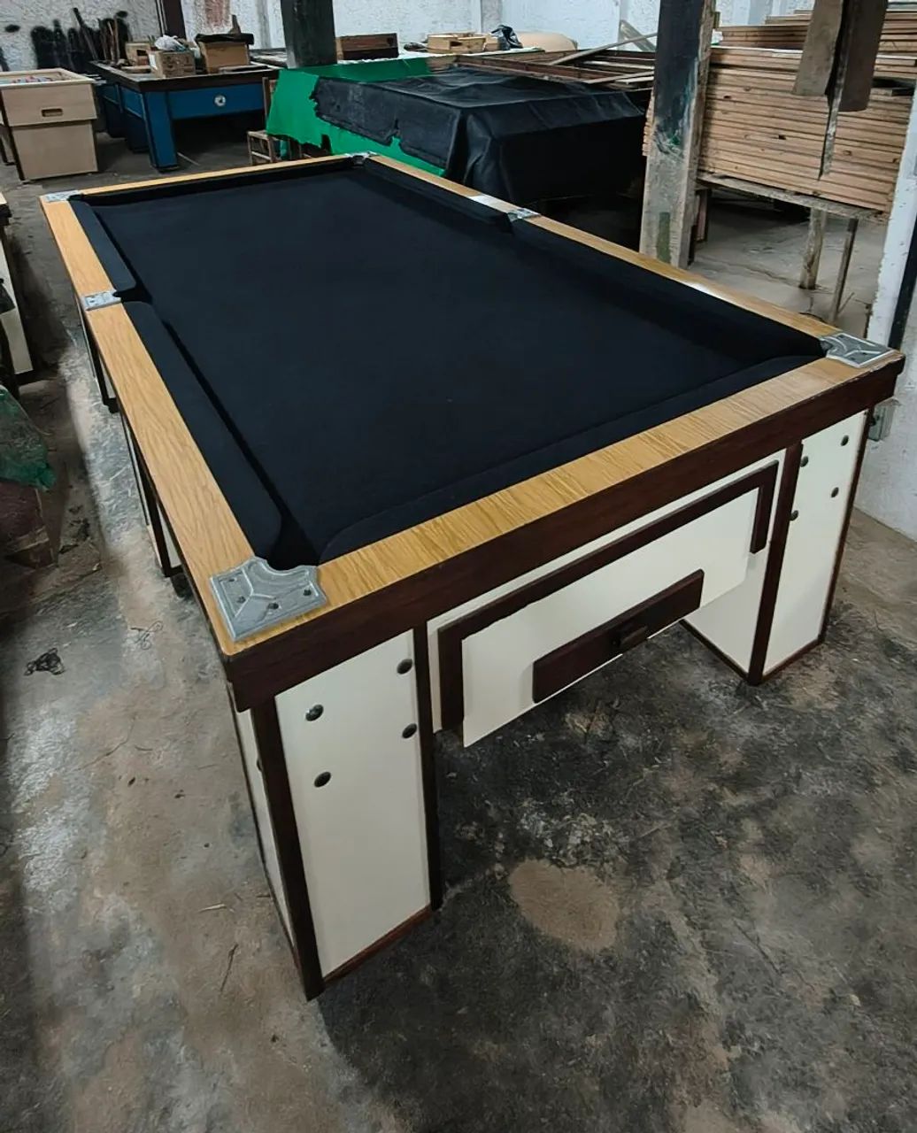 Mesa de sinuca com gaveta e fundo de pedra ardósia  - Foto 3