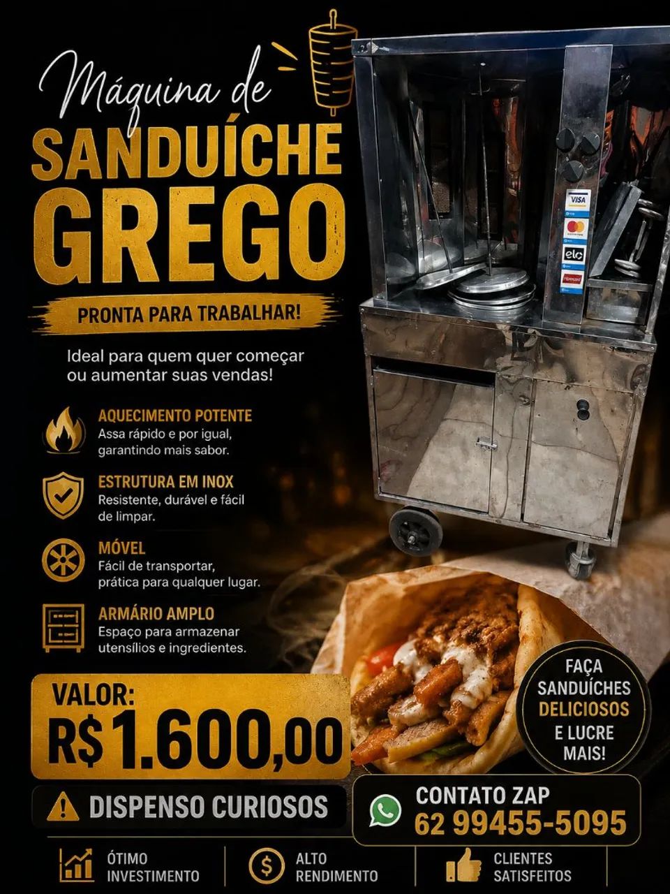 Churrasqueira sanduíche grego