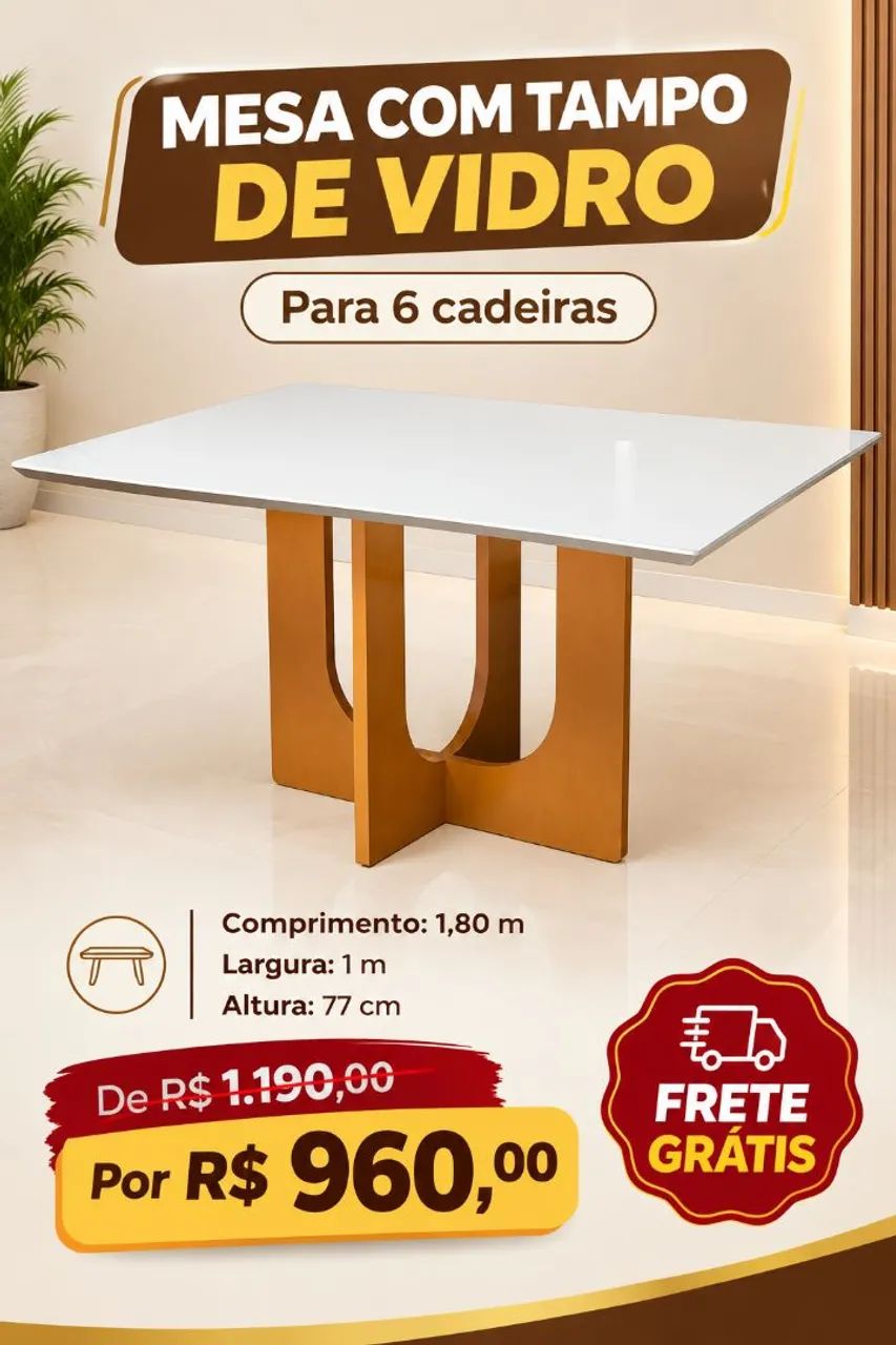 Mesa para 6 cadeiras