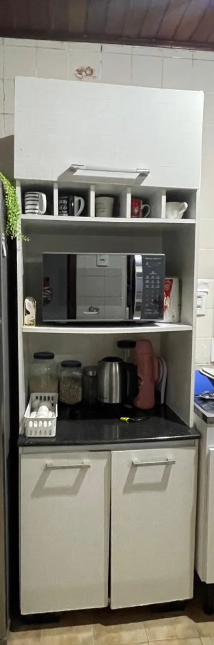 Armário de Cozinha com Espaço para Micro-ondas - Branco