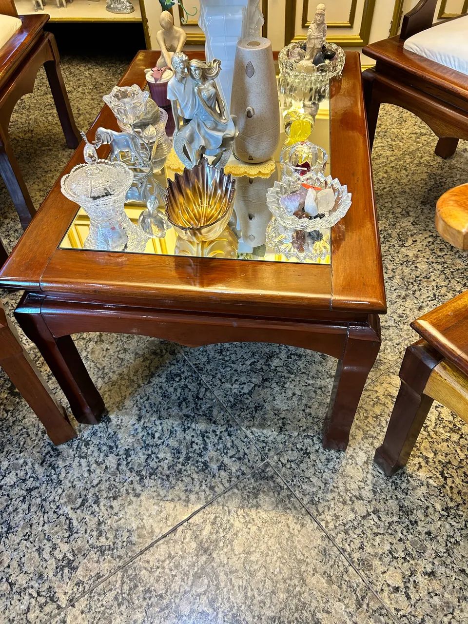 ? VENDO LINDO CONJUNTO EM MADEIRA MACIÇA - MOGNO ? - Foto 5