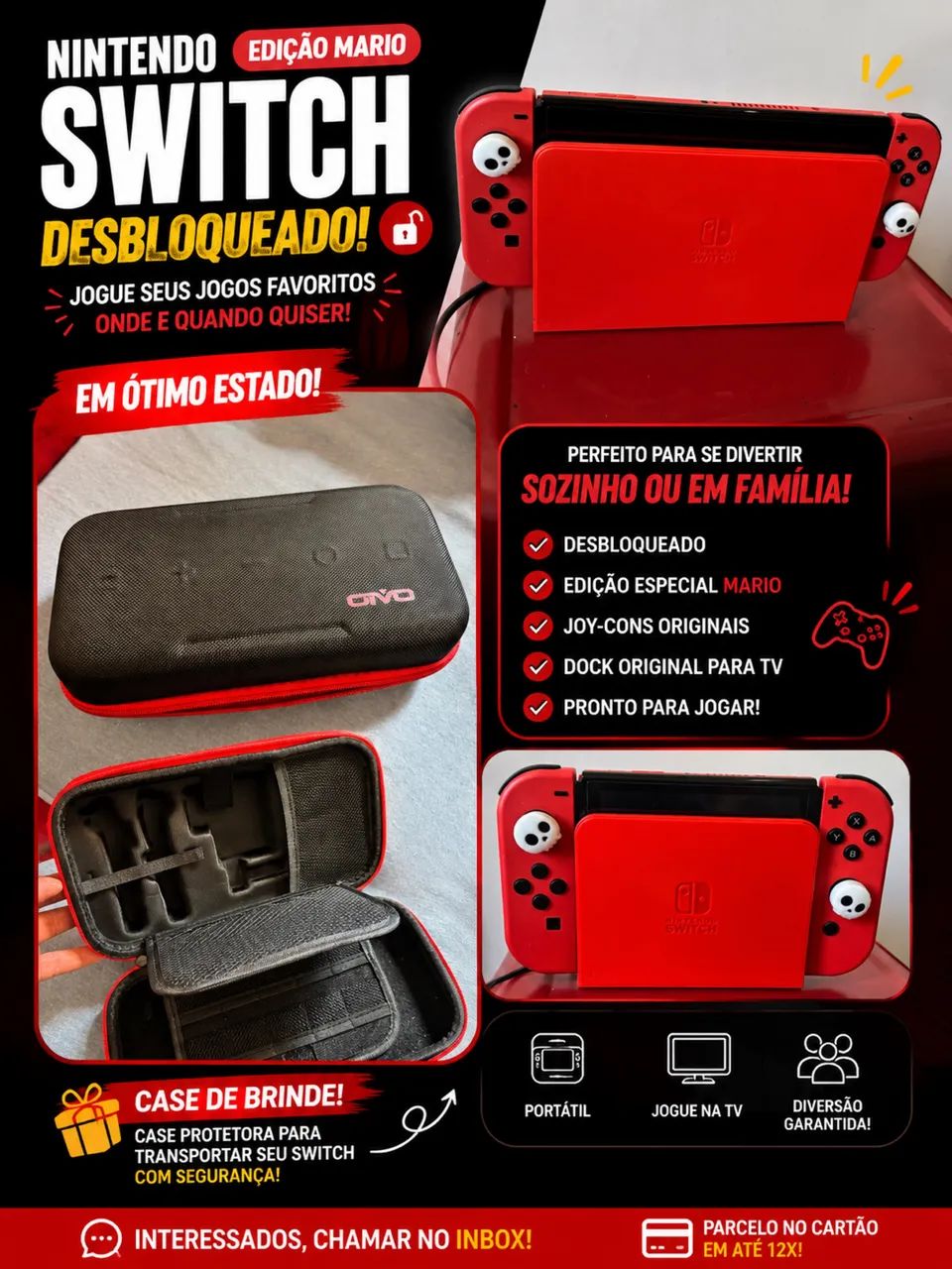 Nintendo Switch Oled edição Mário 