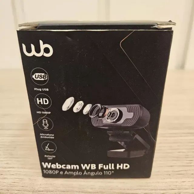 Webcam Full HD 1080P WB Amplo Ângulo 110°