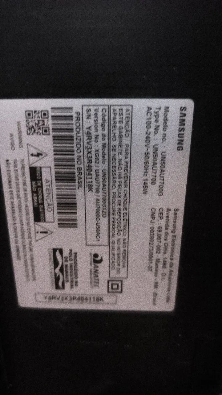 Tv smart Samsung tela de cristal 50 polegadas / placas e som em perfeito estado,