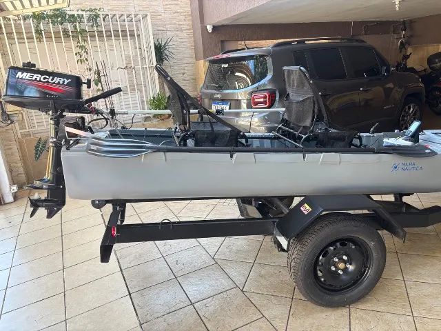 Caiaque Ark 1290, Motor MERCURY 5HP e Carreta - Foto 12