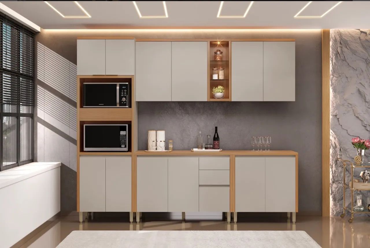 Conjunto de Cozinha Modular Elegance MDF - Foto 4