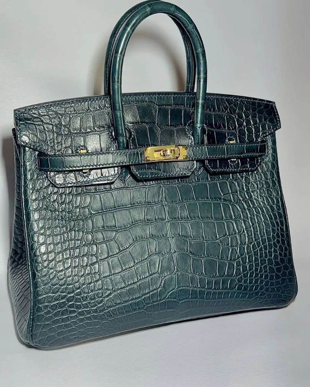 BOLSA HERMÈS BIRKIN CROCO 30/COURO VERDE/