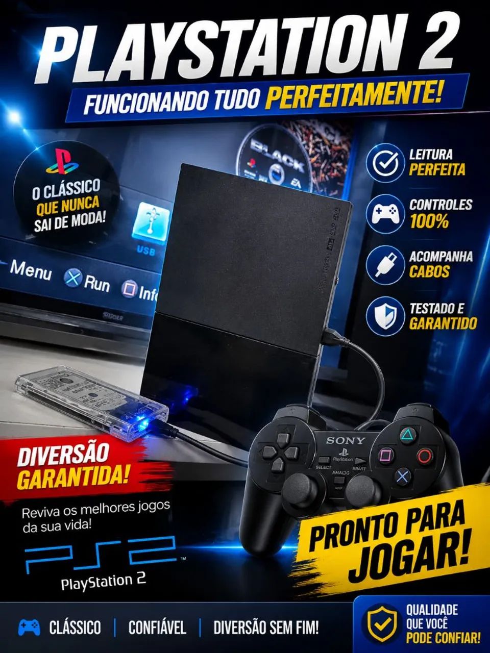 PlayStation PS2 completo funcionando cd