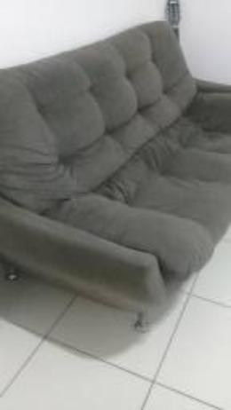Sofá de Suede Marron 3 lugares