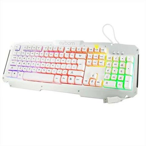 Teclado Semi Mecânico Abnt2 Mouse Preto Gamer Usb Metal Led - Foto 2