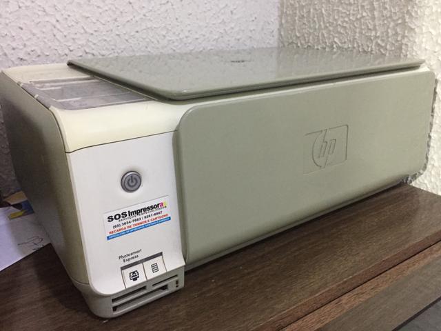 Impressora HP com cartuchos e tinta