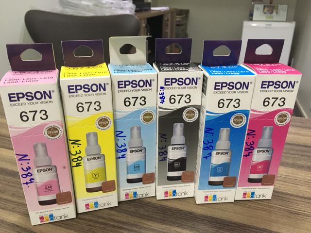 Kit 06 tintas originais T673 Epson L805 - Foto 2