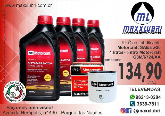 Kit Óleo MotorCraft SAE 5w30 + Filtro de Óleo Motorcraft GM3/6724/AA