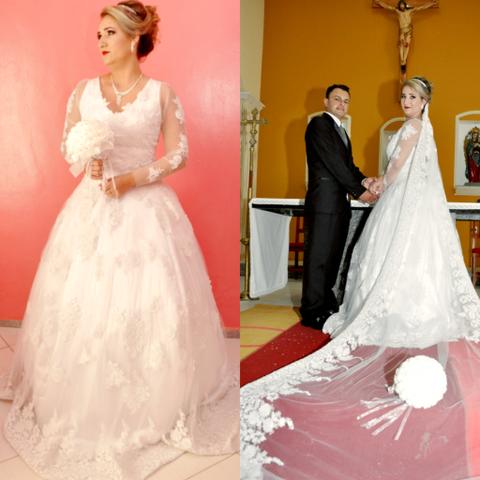 LINDO Vestido de Noiva princesa Completo - Foto 5