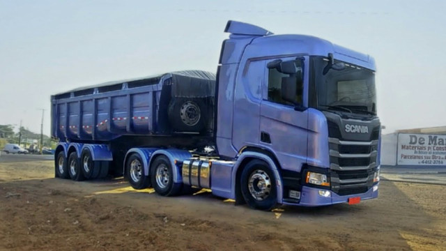 CAMINHÃO SCANIA R450 + CARRETA CAÇAMBA NOVA 2020